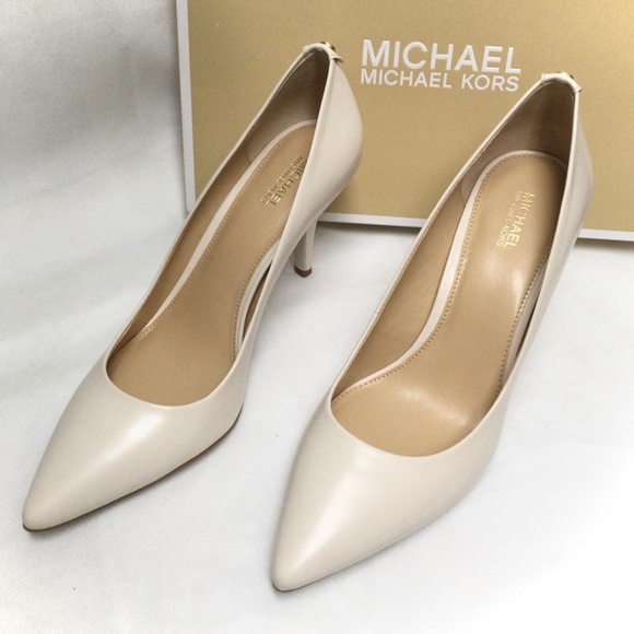 Michael Kors Flex Pump Heels Leather Vanilla Ivory - Picture 10 of 15
